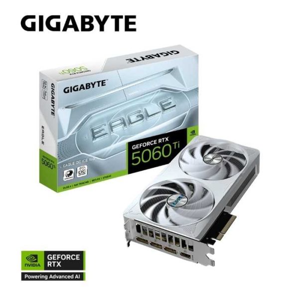 Tarjeta de Video Gigabyte GeForce RTX 5060 Ti EAGLE OC ICE 16GB GDDR7