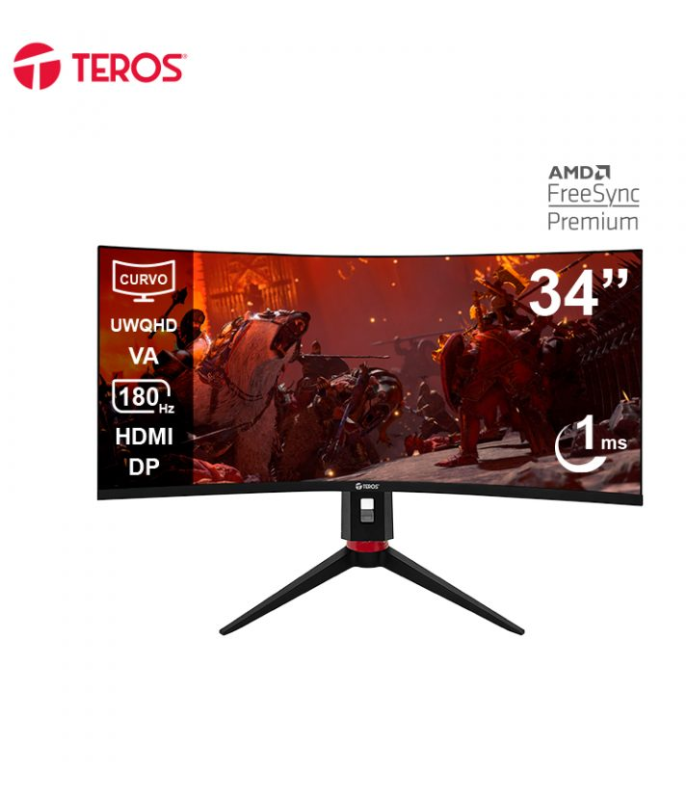 Monitor Curvo Gamer Teros TE-3412G 34 pulgadas UWQHD 180Hz