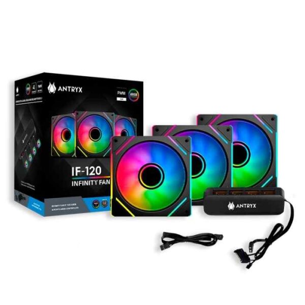 Kit de Cooler Antryx Infinity Fan IF-120 3in1 Set Black