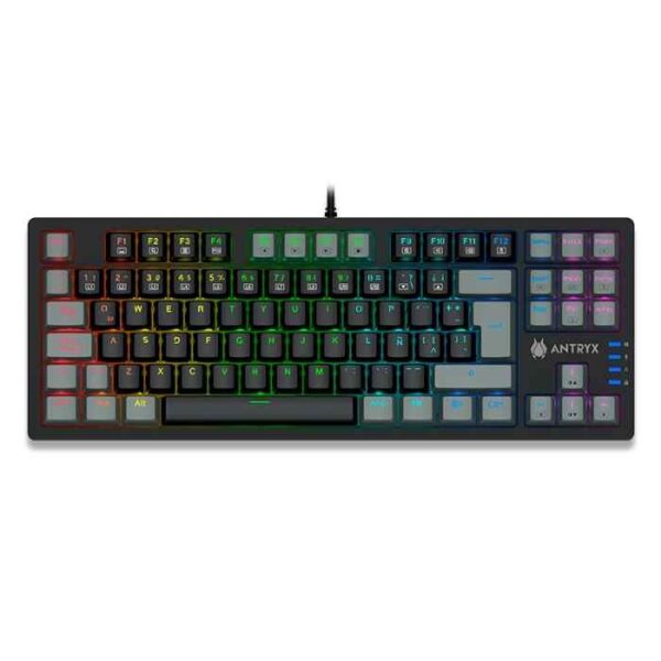 Teclado Mecanico Antryx MK840L TKL White y Gray Switch Red